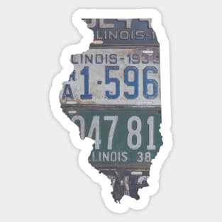 Vintage Illinois License Plates Sticker